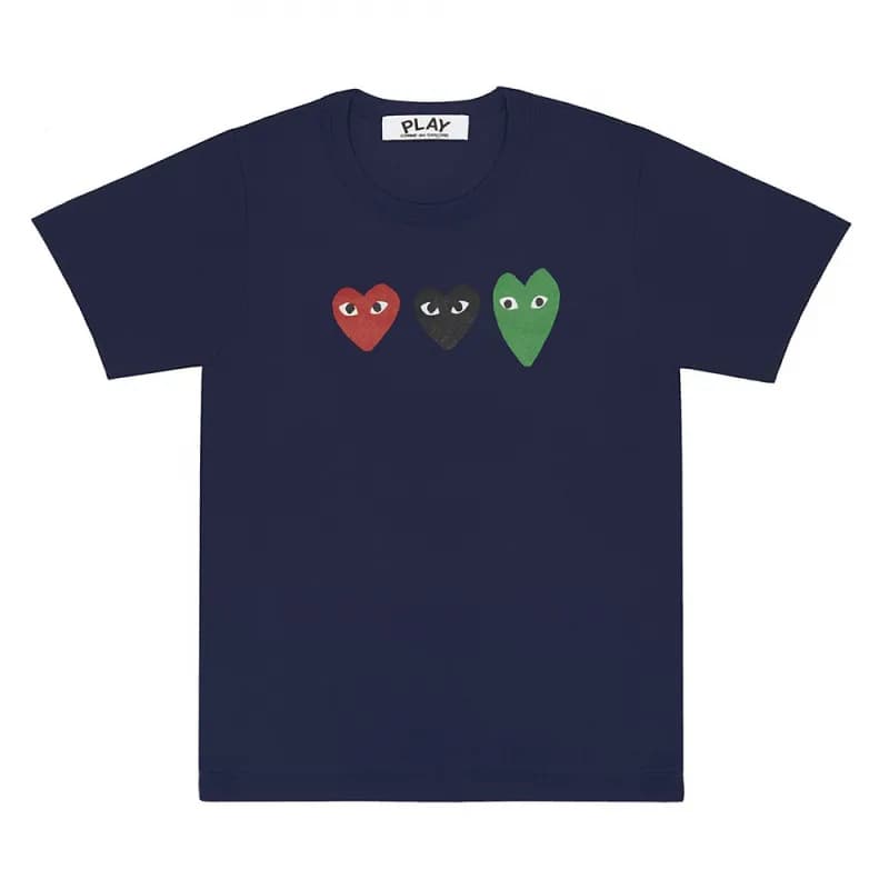Comme des Garçons Heart Logo T-Shirt Three Hearts