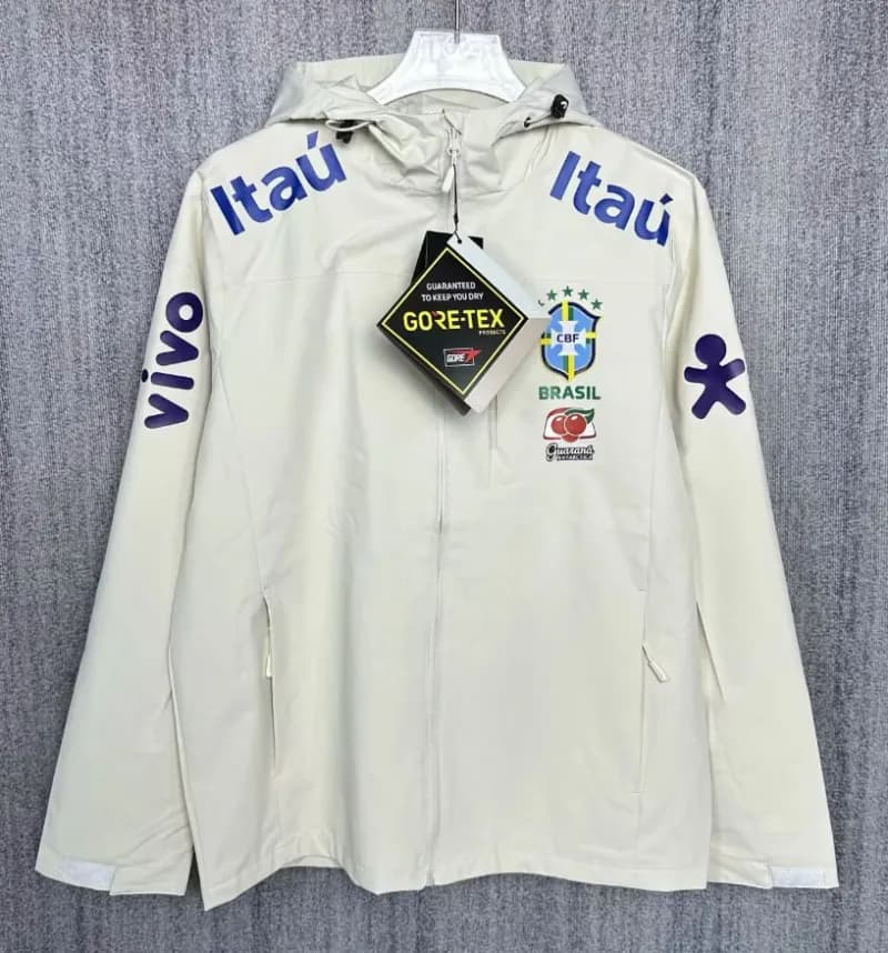 The North Face Puffer Jacket CBF Brazil Itaú Edition — Brazilian white windbreaker thin section