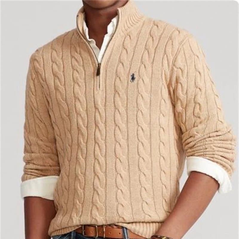 Polo Ralph Lauren Cable Knit Quarter-Zip Sweater Classic Cable