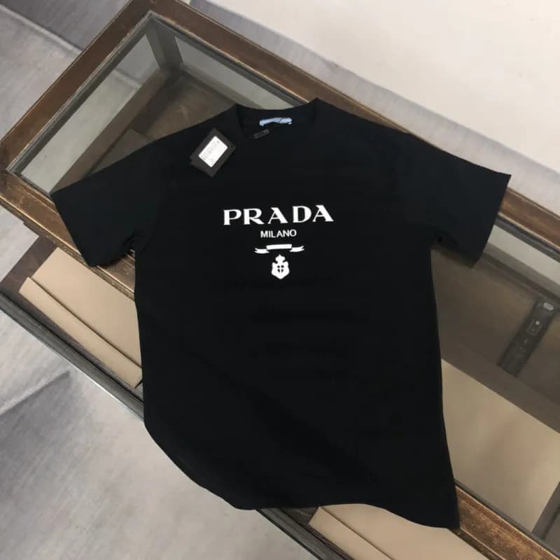 Prada Logo T-Shirt Inverted Triangle Print — JAY12黑色