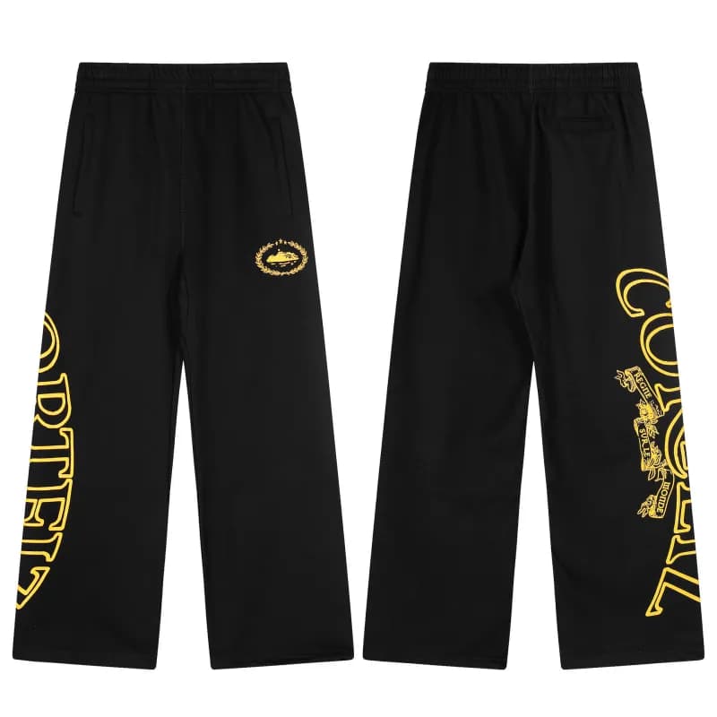 Corteiz Track Pants Embroidered Logo — 651黑黄