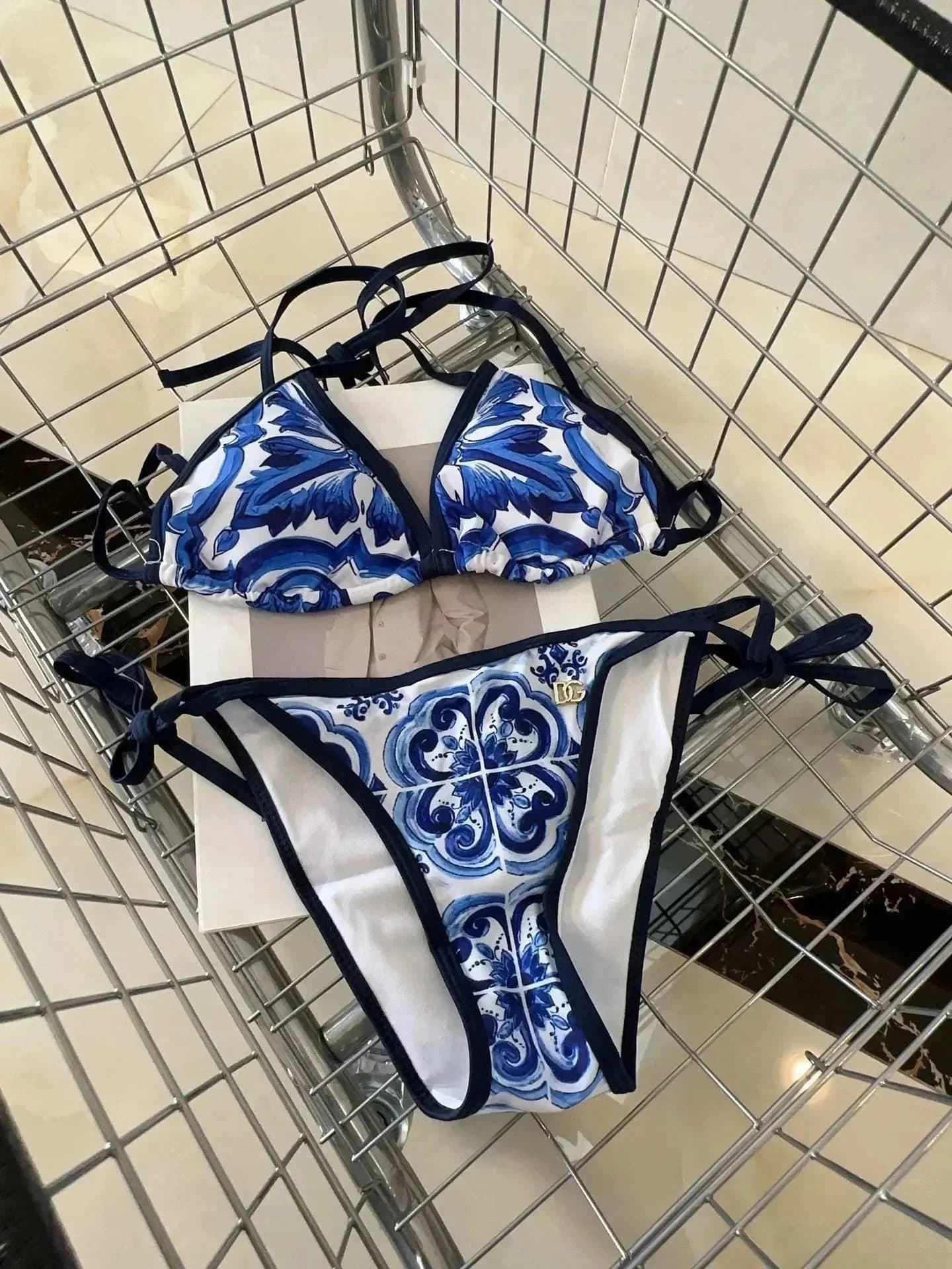 Dior Bikini Set Majolica Print