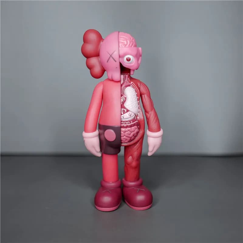BAPE × KAWS Half-Brain Ape Figure Split Brain Design — 半解剖红-20cm