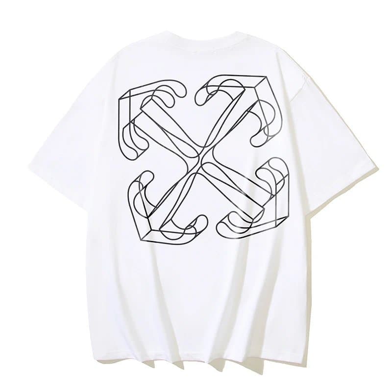 Off-White Graphic Tee Abstract Print — ym1119白色