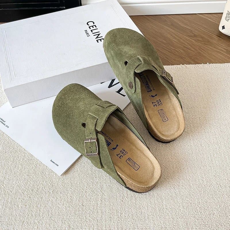 Birkenstock Boston Clog Olive Suede