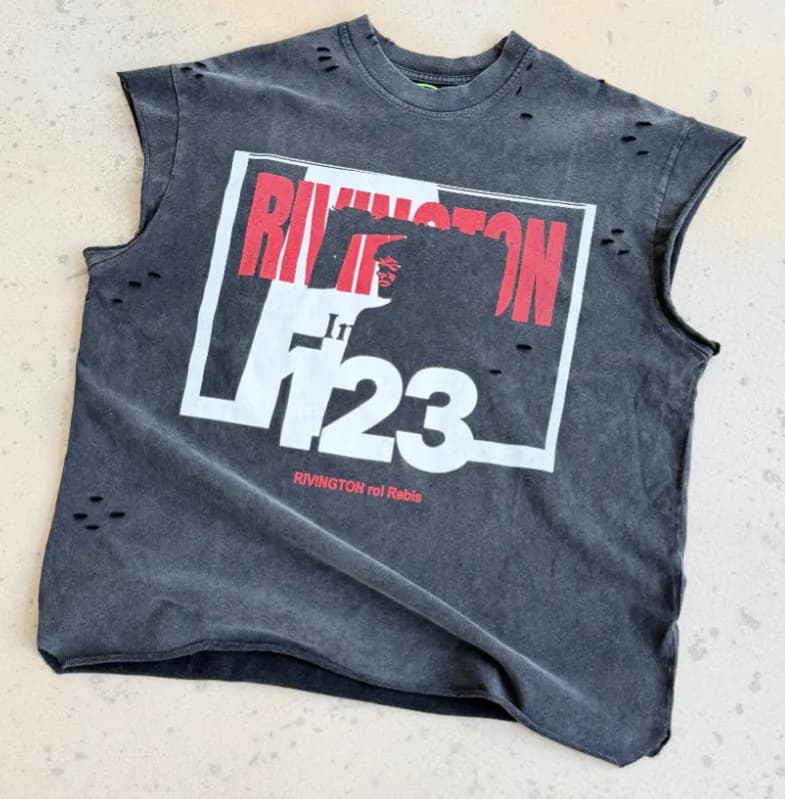 Saint Laurent Graphic Tee Distressed Print — Crv-16 model