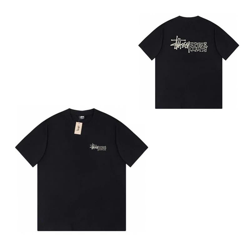 Stüssy Logo Tee Heather Grey — 308黑色