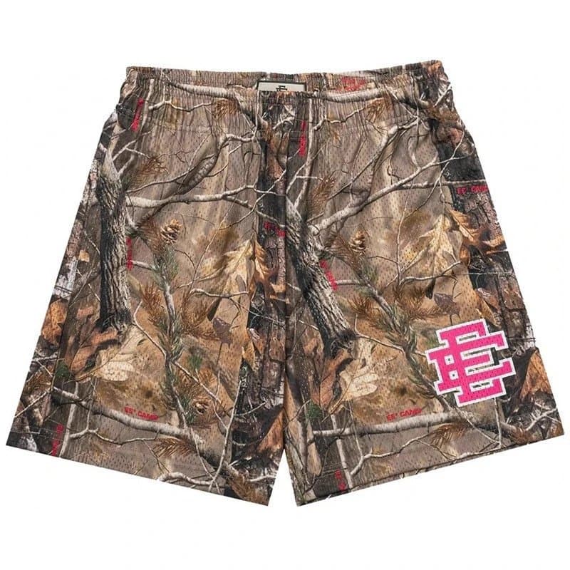 Travis Scott Camo Shorts Real Tree Camo with Pink Logo