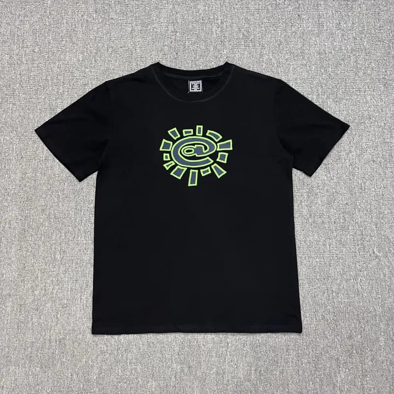 Anti Social Social Club Graphic Tee Sun Logo — AD04 黑印紫色绿边
