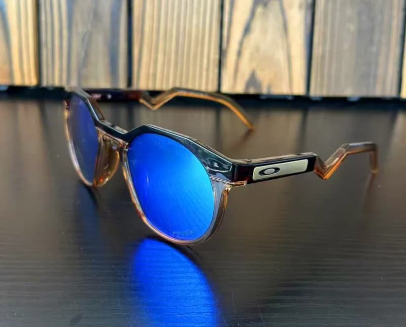 Ray-Ban Clubmaster Mirrored Green-Blue Lens — 透茶框冰蓝片