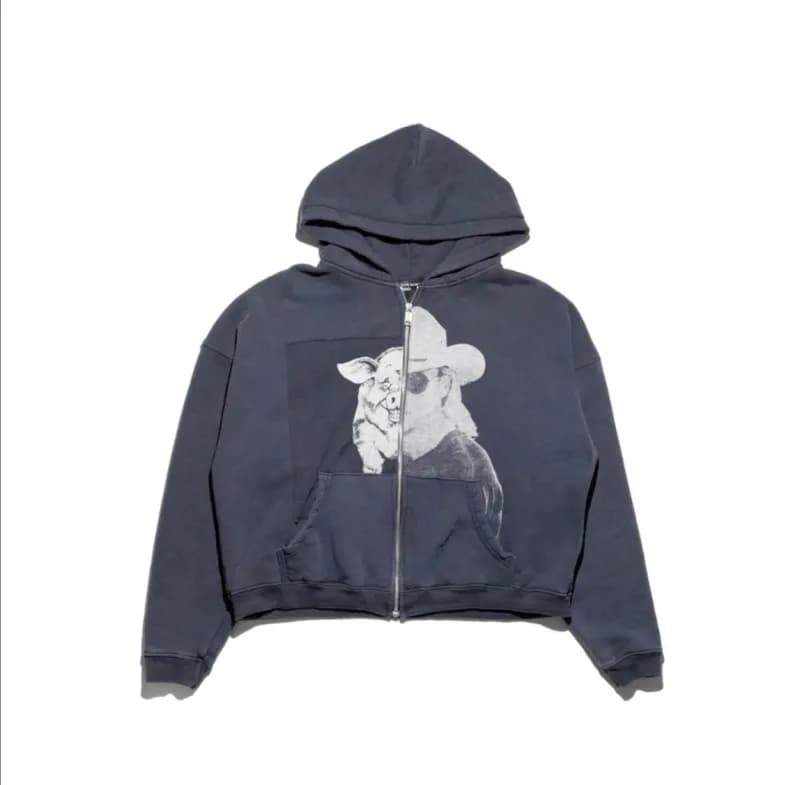 Saint Laurent Zip-Up Hoodie Toxic Print — 3453