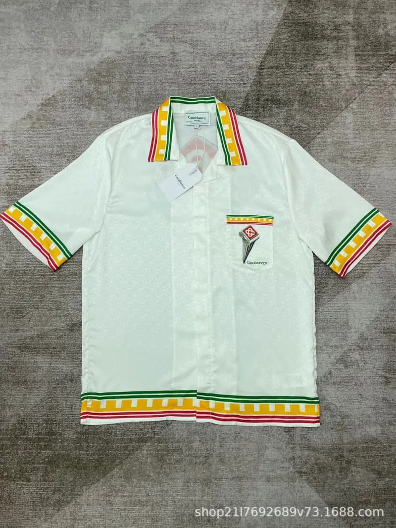 Casablanca Short-Sleeve Shirt Rasta Trim