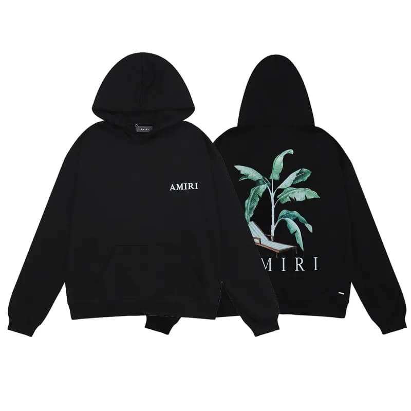 Amiri Hooded Sweatshirt Banana Leaf Print
