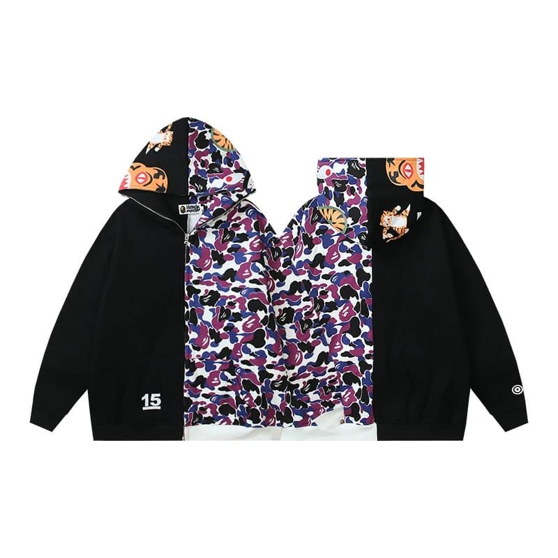 BAPE Full-Zip Hoodie ABC Camo — HCG6045黑紫