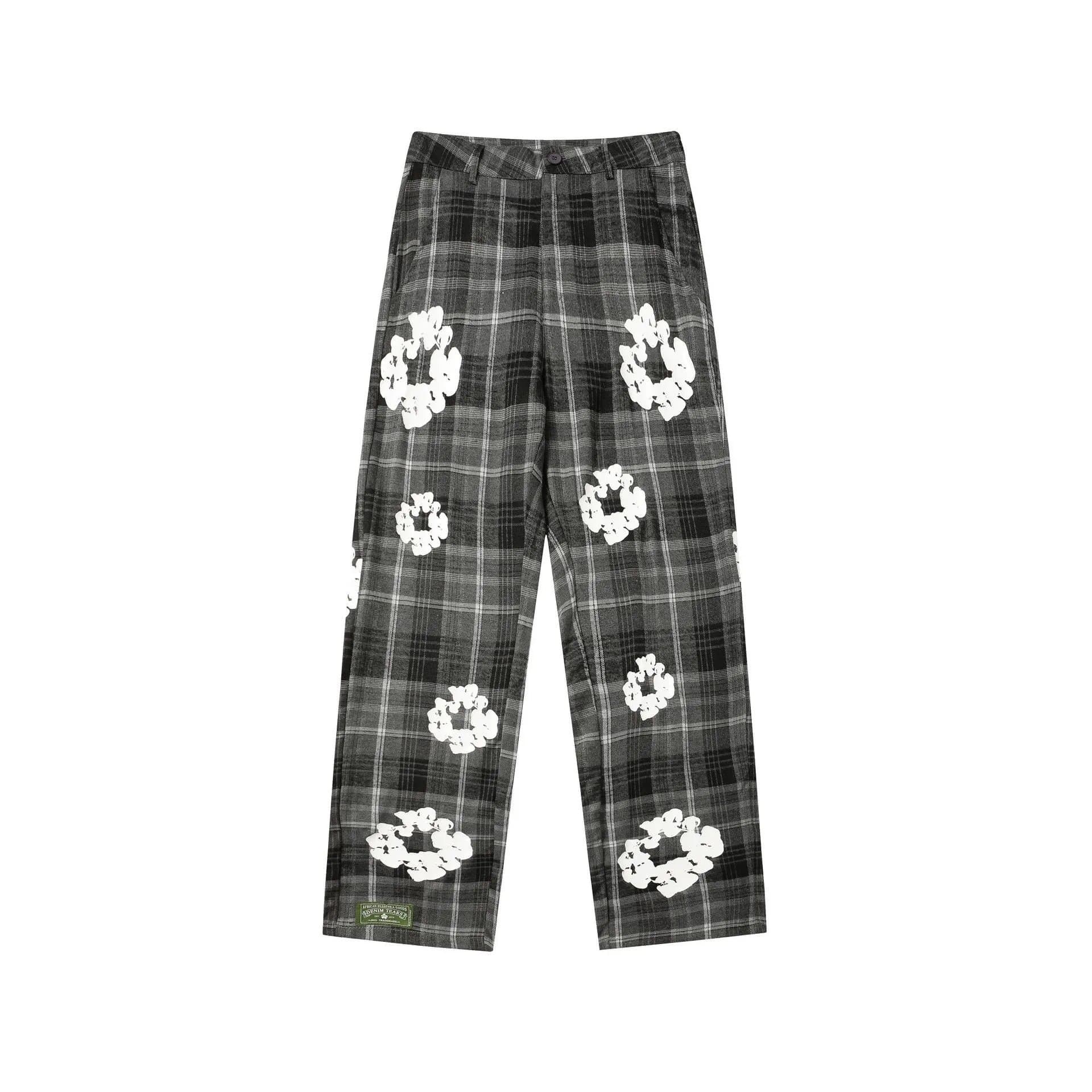 Denim Tears Plaid Trousers Wreath Print