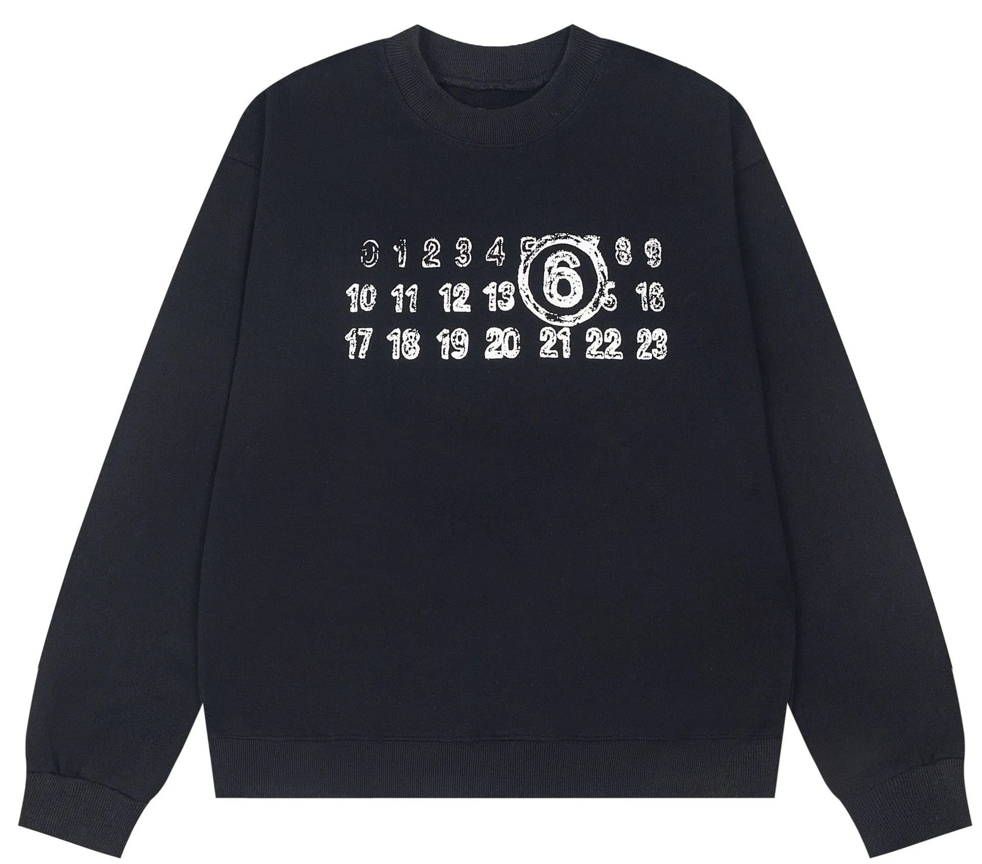 Maison Margiela Crewneck Sweatshirt Number 6 Print