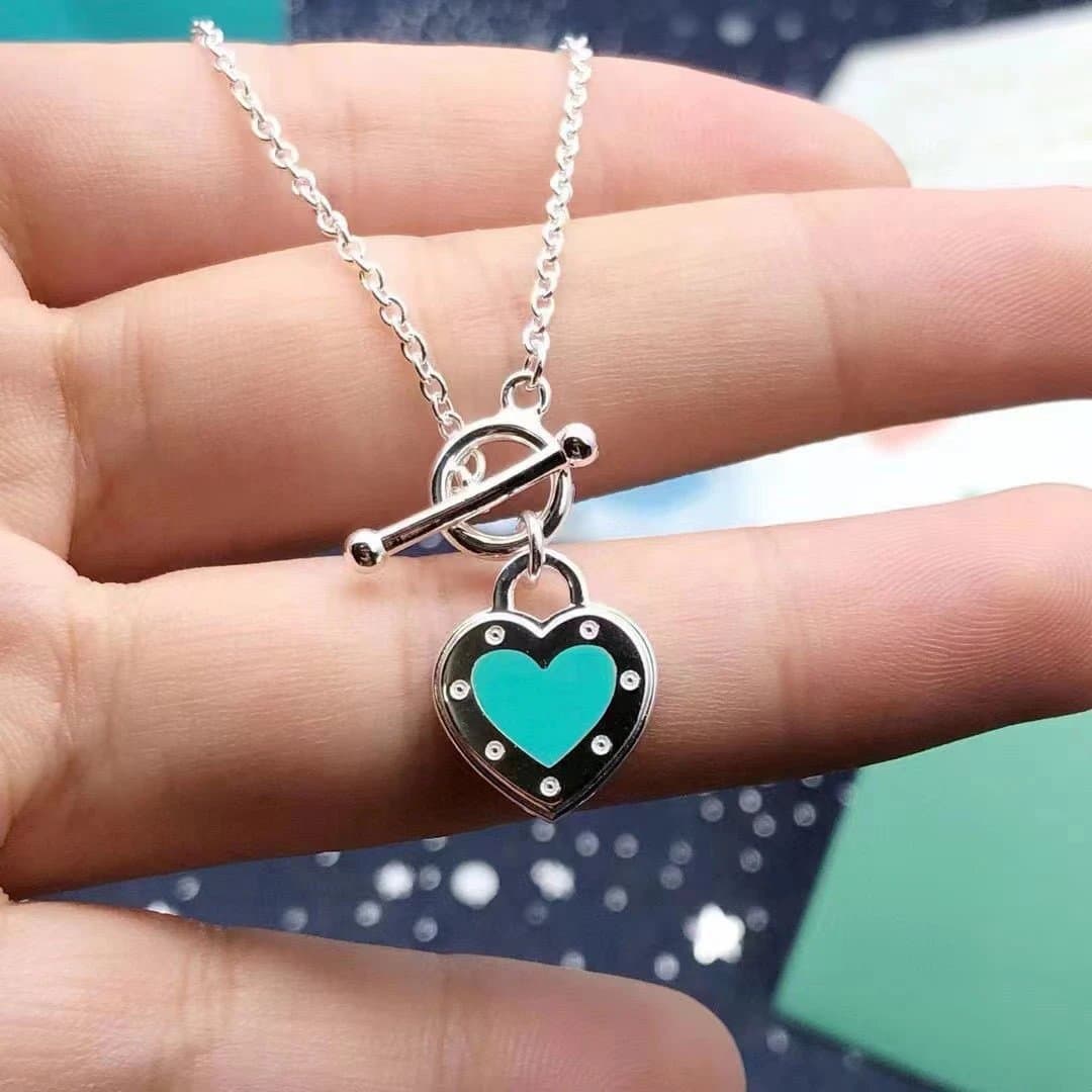 Tiffany & Co. HardWear Heart Lock Pendant Turquoise Enamel