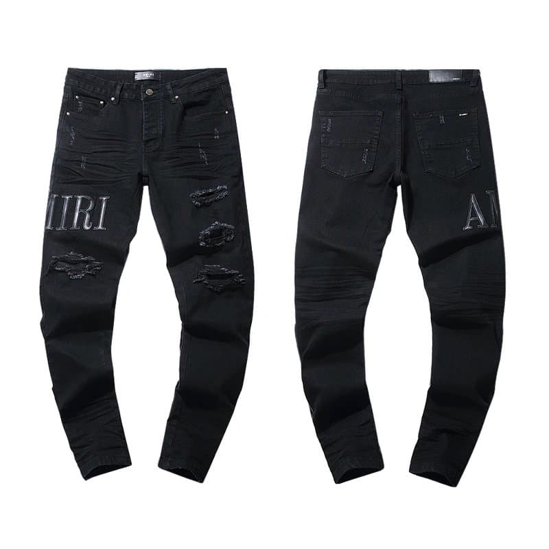 Amiri Distressed Jeans Embroidered Logo