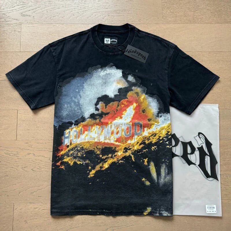 Godspeed Baseball Skeleton Tee Skeleton Graphic — 1007 Washed Black