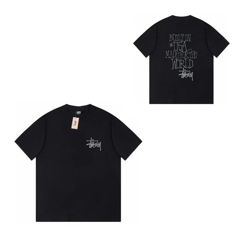 Stüssy Logo Tee Heather Grey — 315黑色