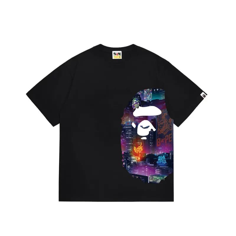 BAPE Ape Head Tee Multi-Color Camo Print — 1318黑色