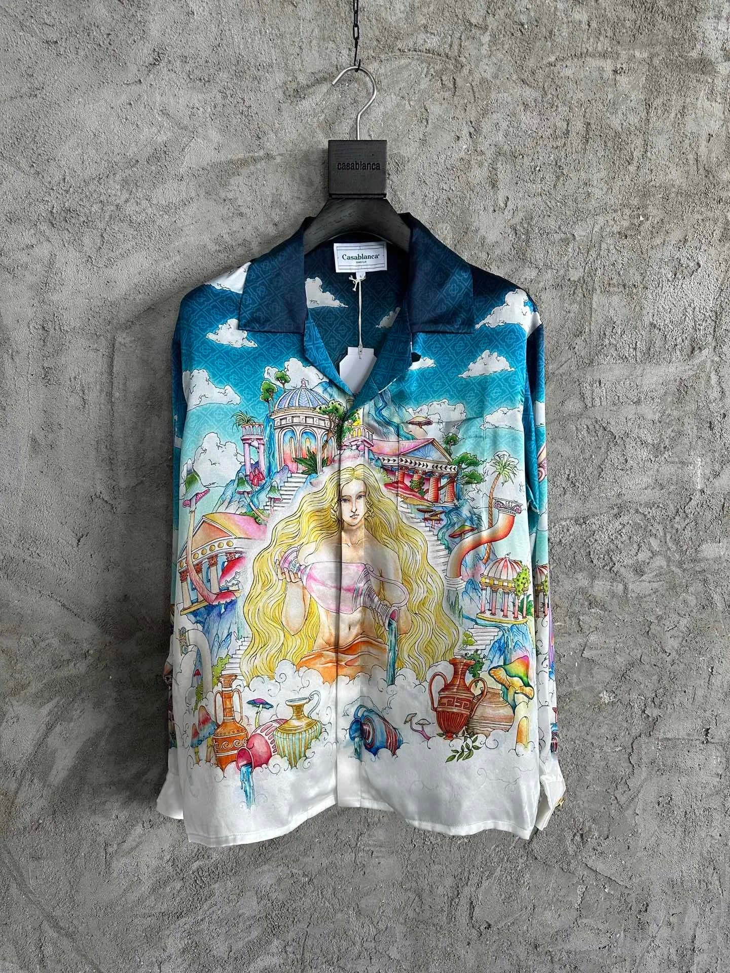 Casablanca Silk Shirt Mythological Print