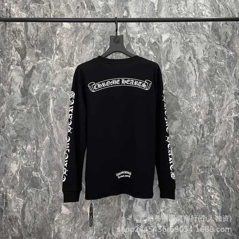 Chrome Hearts Long Sleeve Tee Build Graphic — 8021黑色