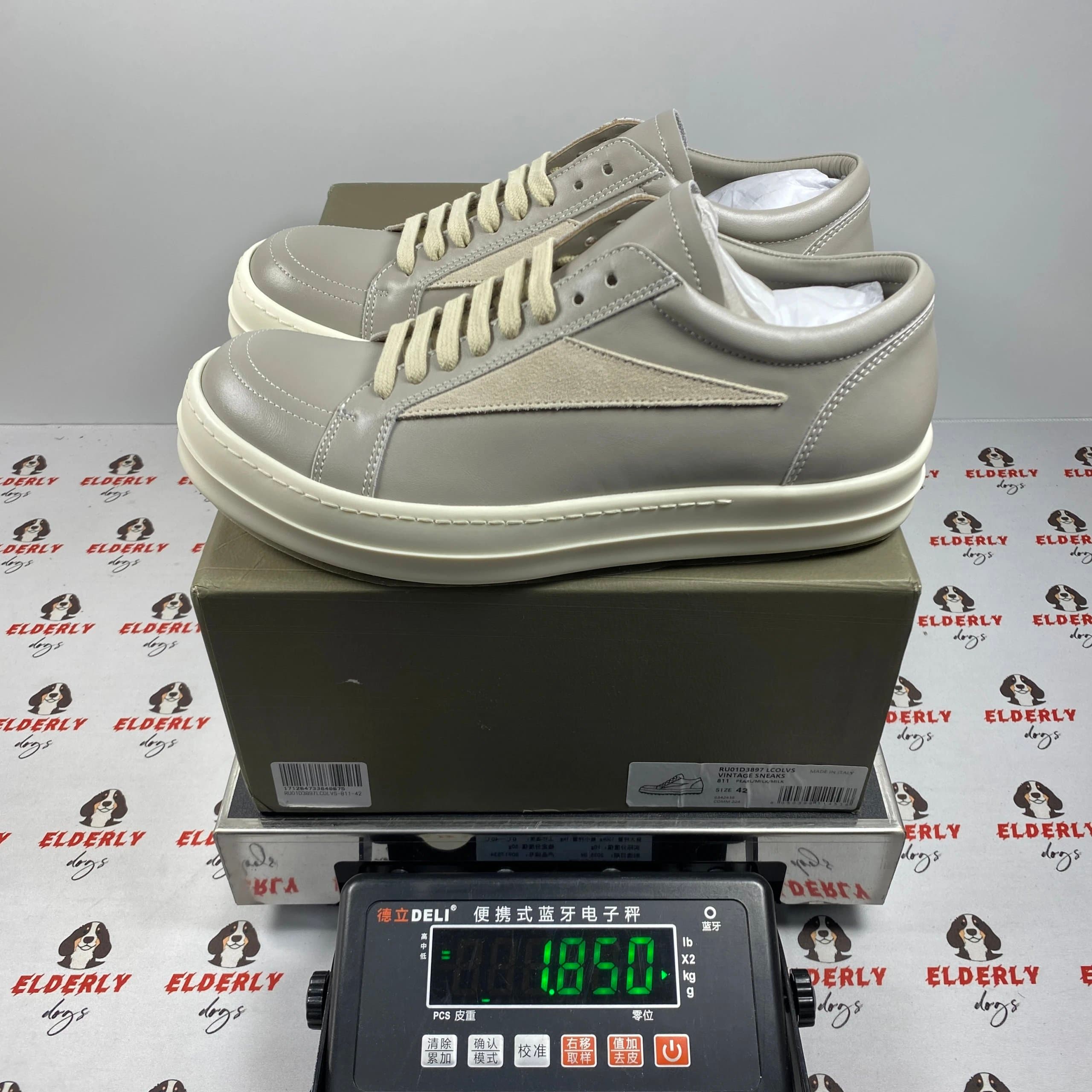 Rick Owens Slashed Low Sneakers Black/Milk — RO皮纳多灰