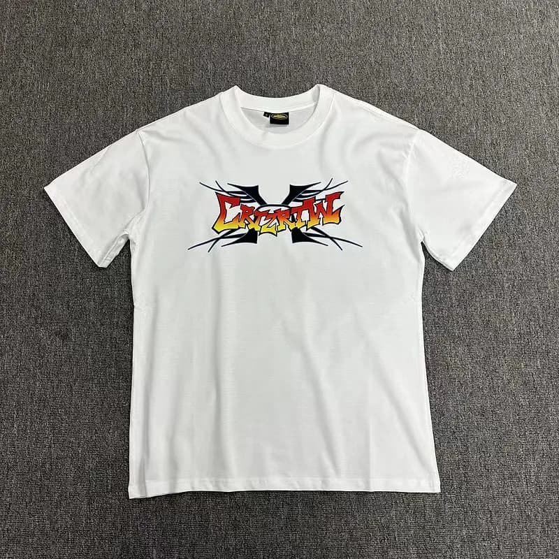Corteiz Logo Tee Rainbow Gradient Logo — 白34