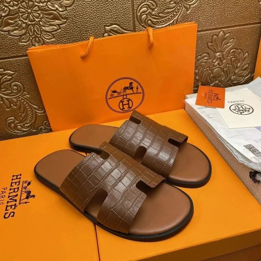 Hermès Oran Sandal Crocodile-Embossed