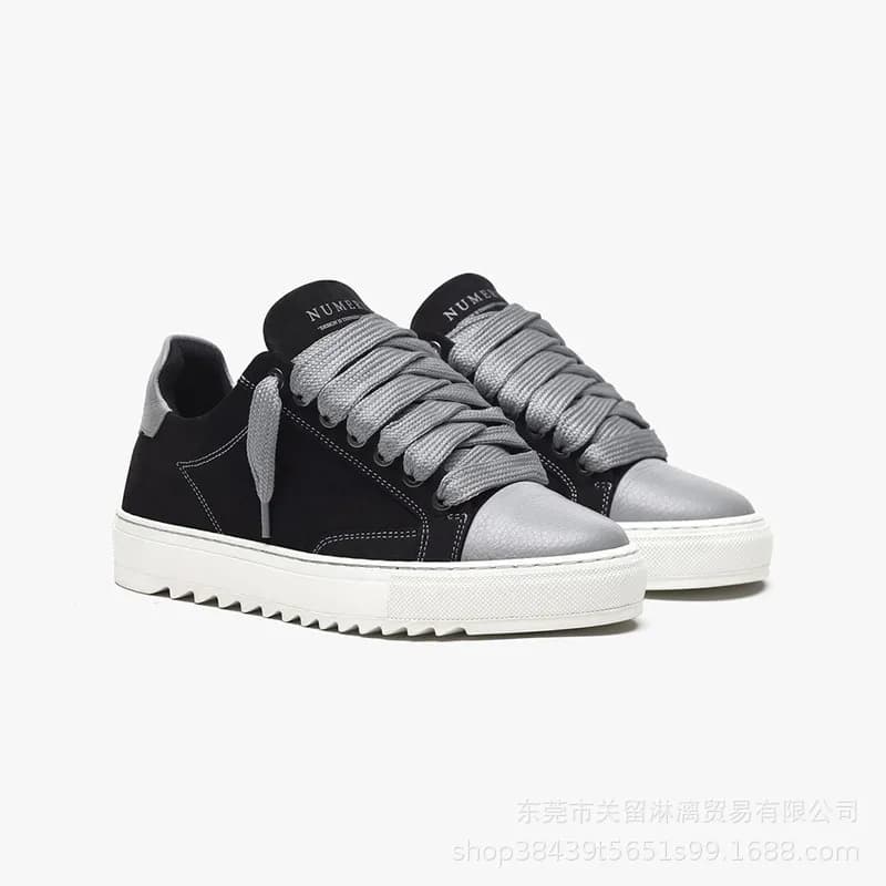 Off-White Canvas Sneaker Black Canvas — 黑磨纱灰皮