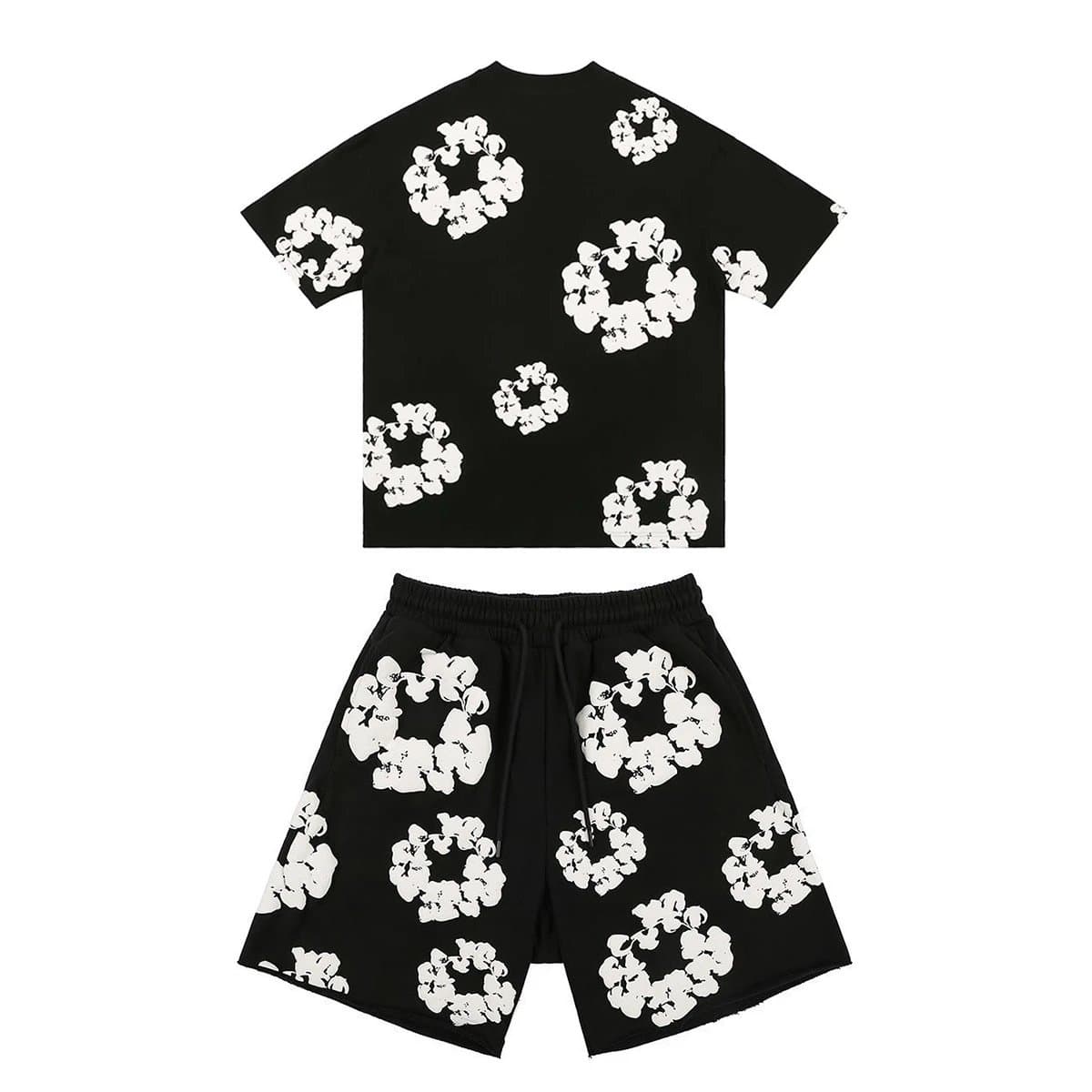 Off-White Shorts Set Cloud Print — 黑色-套装