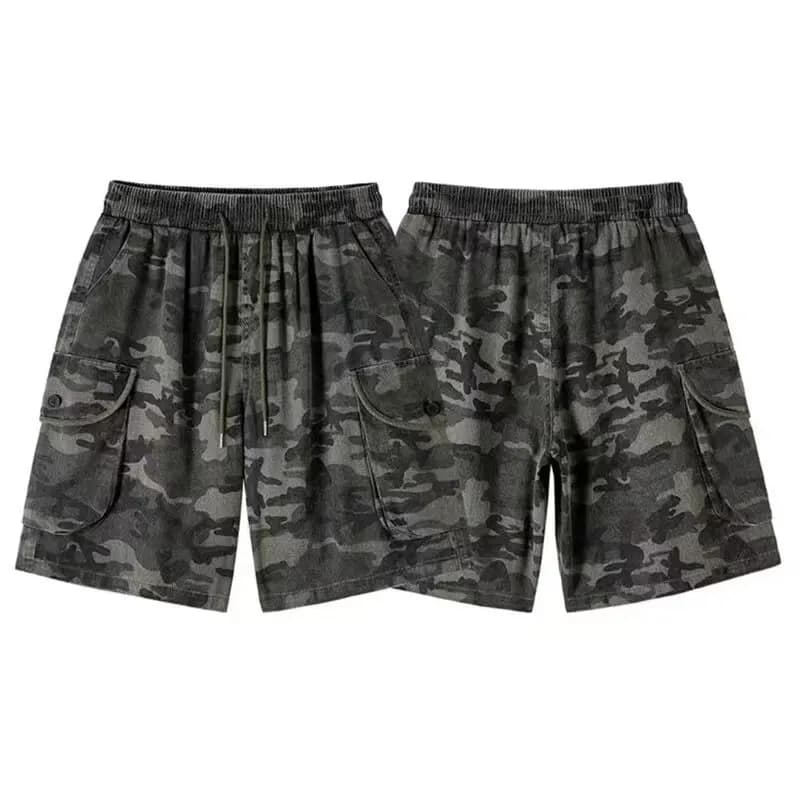Givenchy Denim Shorts Floral-Print Acid Wash — 迷彩D11