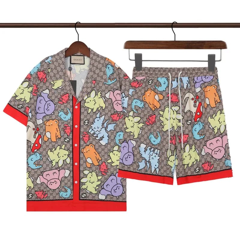 Gucci Dinosaur Print Set Cartoon Dinosaur GG Canvas