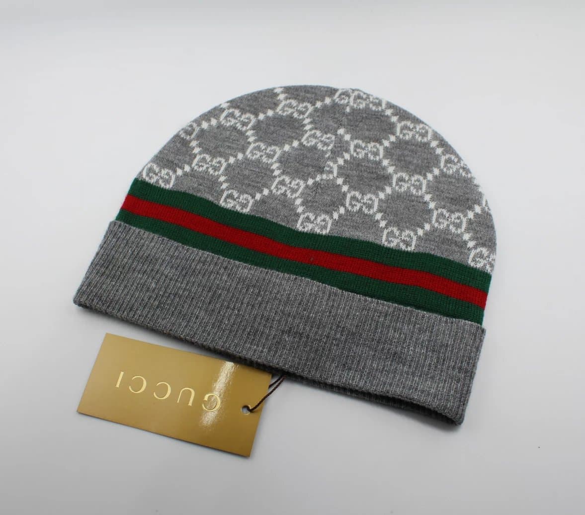 Gucci GG Knit Beanie Web Stripe