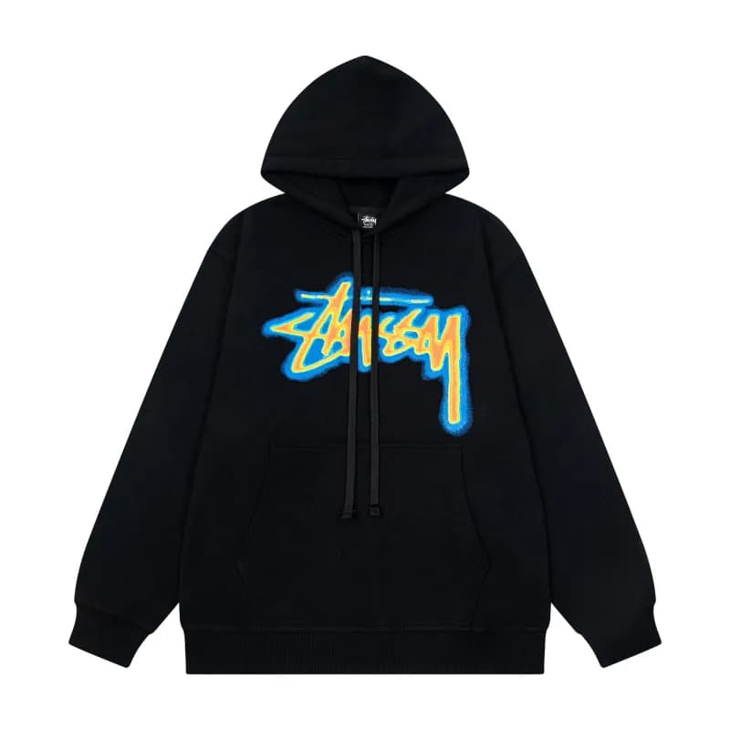Stüssy Hooded Sweatshirt Tie-Dye — 633 black