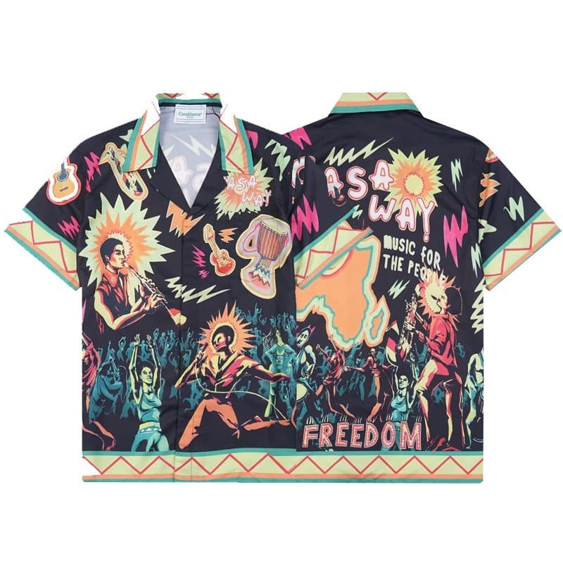 Casablanca Camp Collar Shirt Music for the People Print