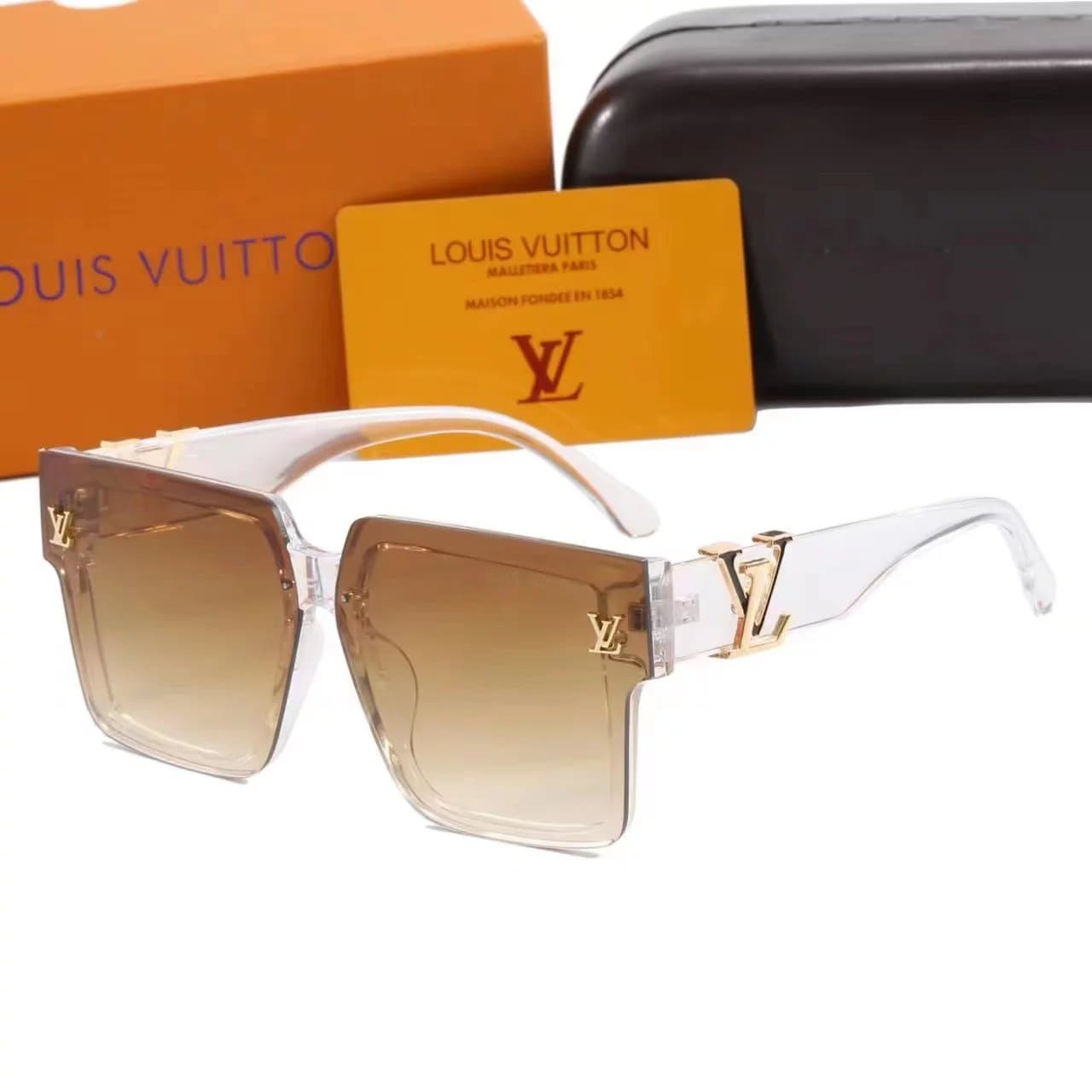 Louis Vuitton Square Sunglasses LV Monogram Frame — 2002-5
