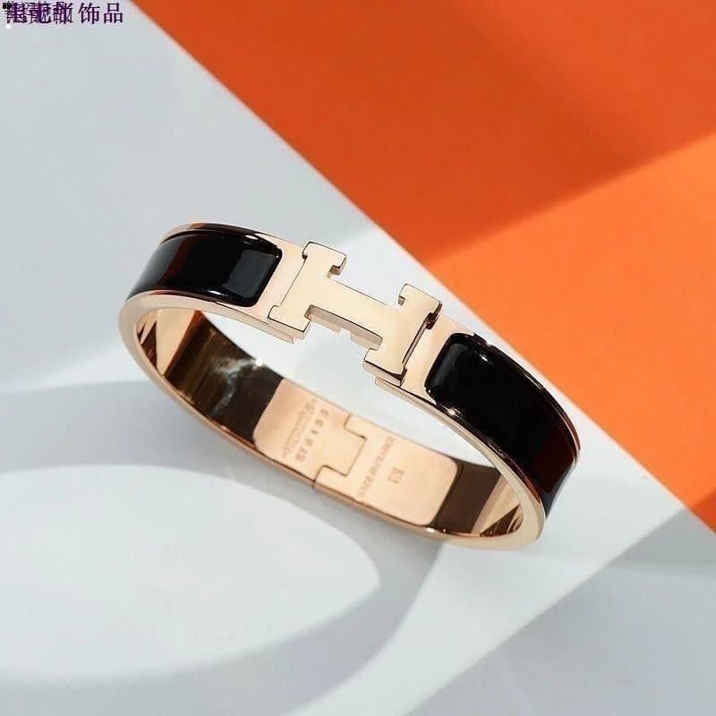 Hermès Clic H Bracelet Black Enamel