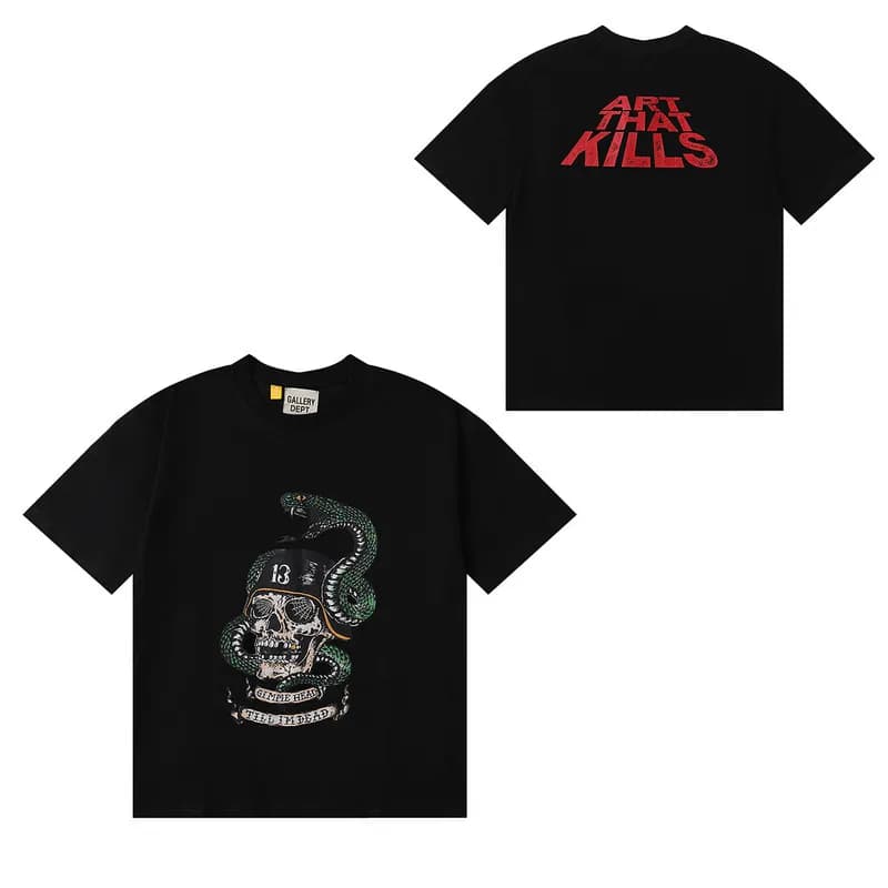 Gallery Dept. Graphic Tee Hollywood Gradient Print — 骷髅蟒蛇 黑