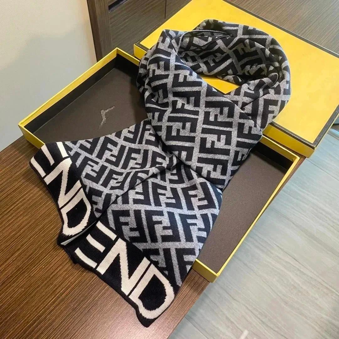 Fendi FF Logo Scarf Monogram Knit