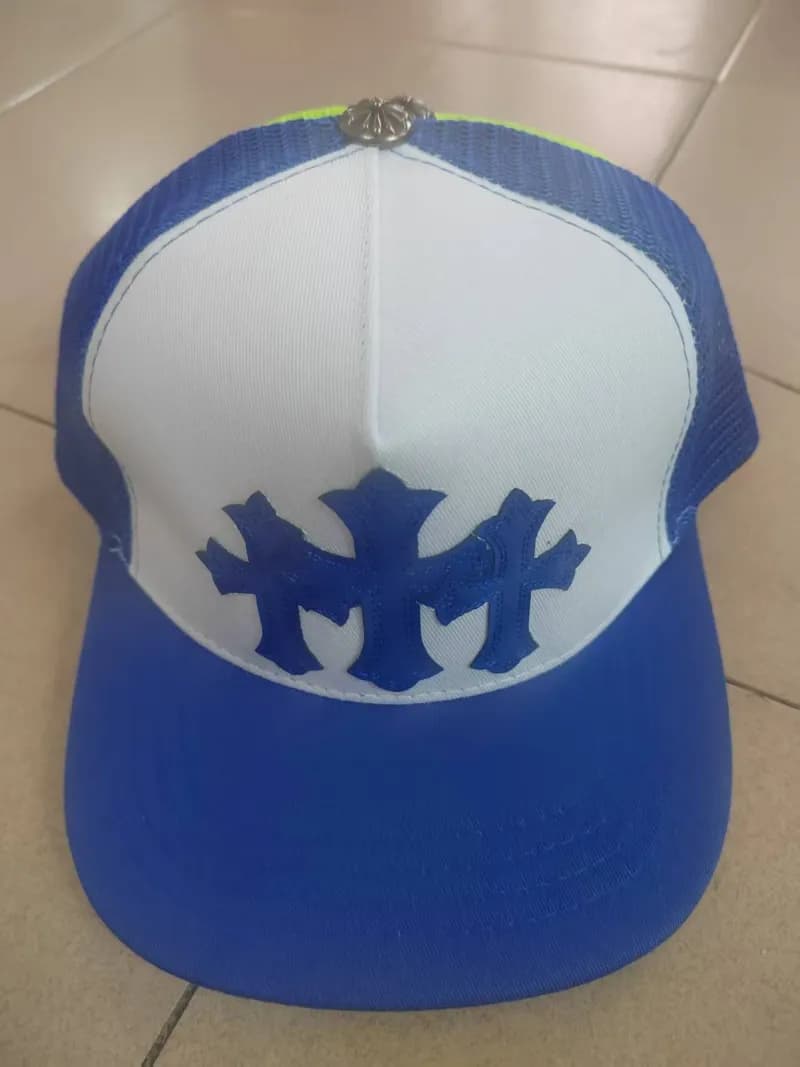 Chrome Hearts Snapback Cap Cross & CH Logo Embroidery — 79 dark blue