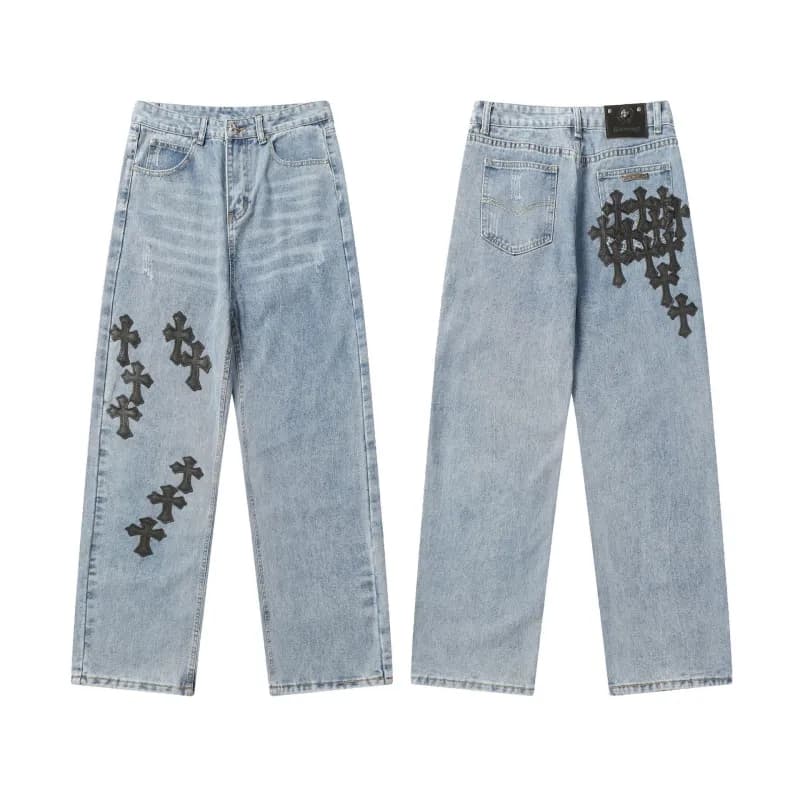 Chrome Hearts Cross Patch Jeans Multi Cross Embroidery — 9961