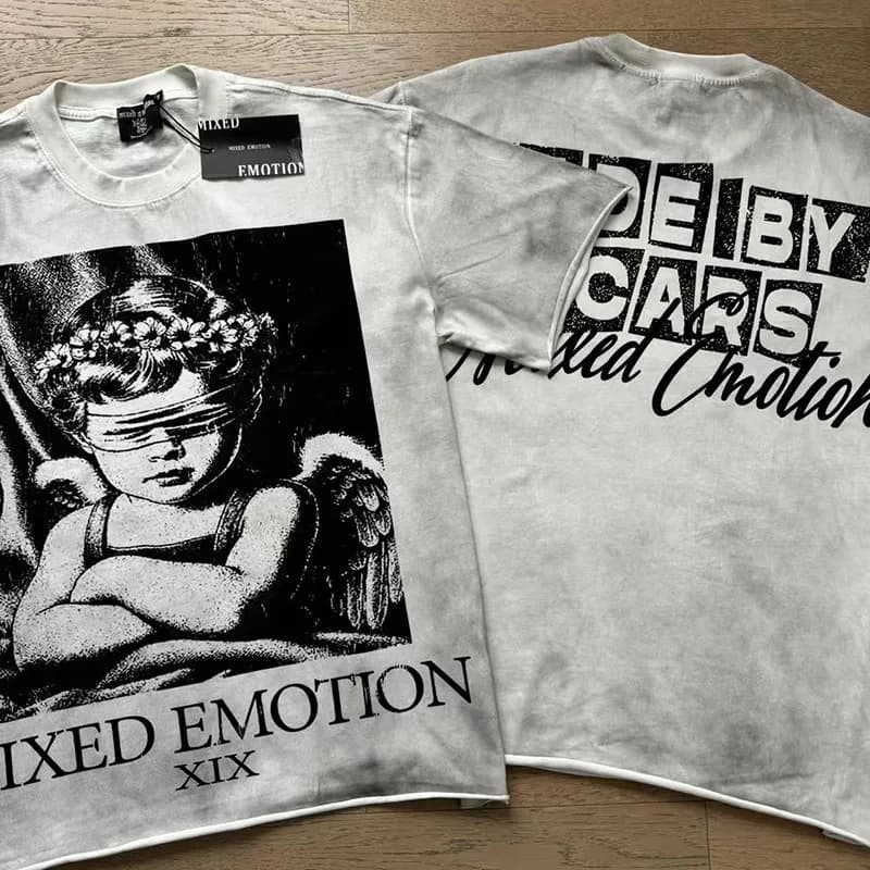 Mixed Emotion Graphic Tee Blindfolded Angel Print