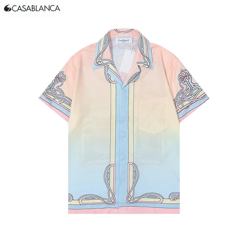 Casablanca Gradient Swim Shorts Lotus Print — Q103