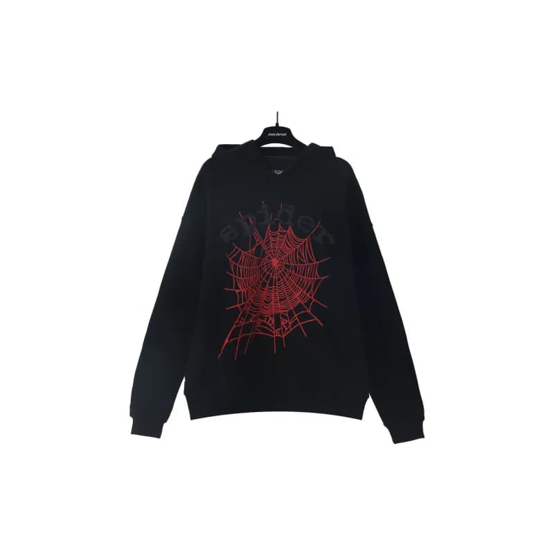 Sp5der Hooded Sweatshirt Star Print Logo — 185# 黑色
