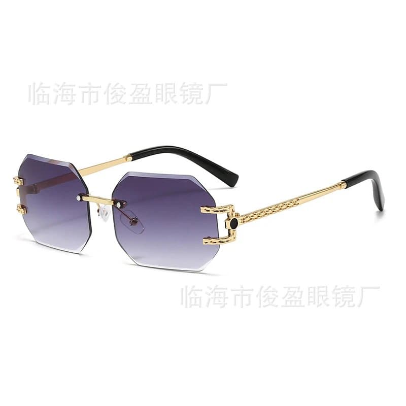 Chrome Hearts Rimless Sunglasses Octagonal Gradient Lens