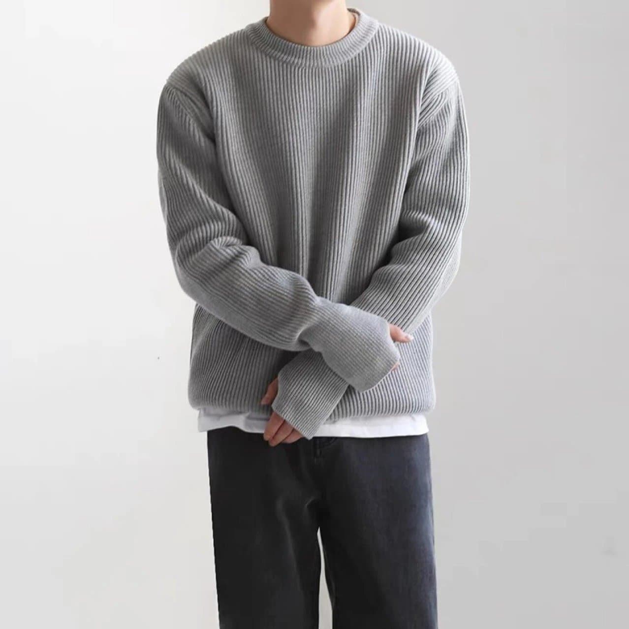 Maison Margiela Ribbed Crewneck Sweater Oversized Fit