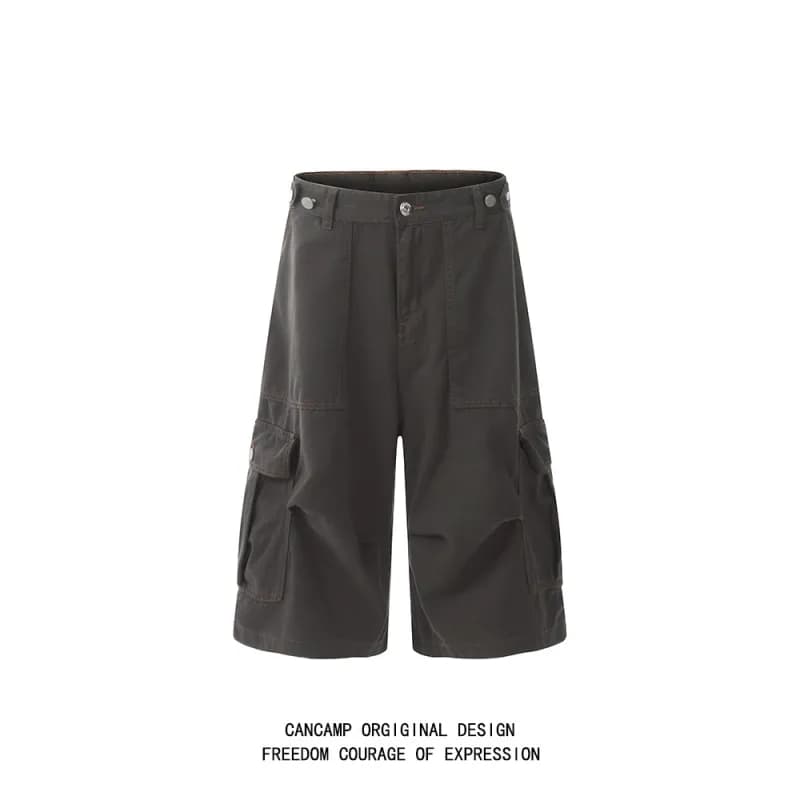 Givenchy Denim Shorts Floral-Print Acid Wash — 深灰色N1100