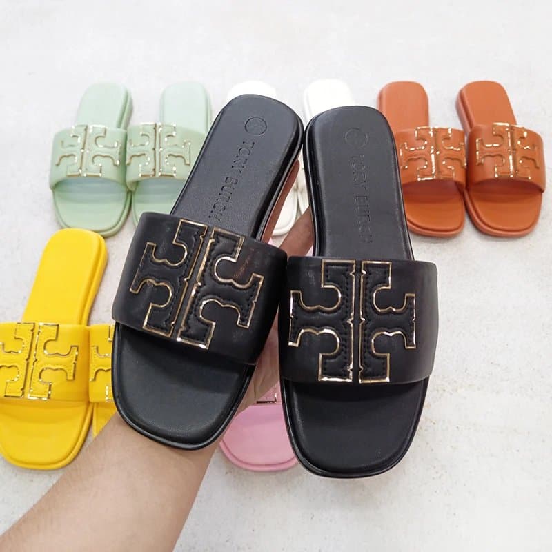 Tory Burch Miller Slide Sandal Logo-Embellished